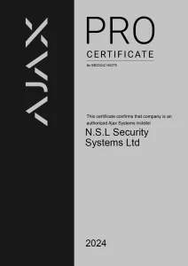 Ajax Authorised Systems Installer Certificate