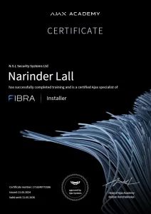 Ajax Fibra Installer Certificate