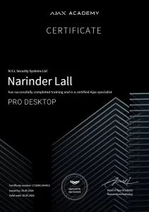 Ajax Pro Desktop Certificate