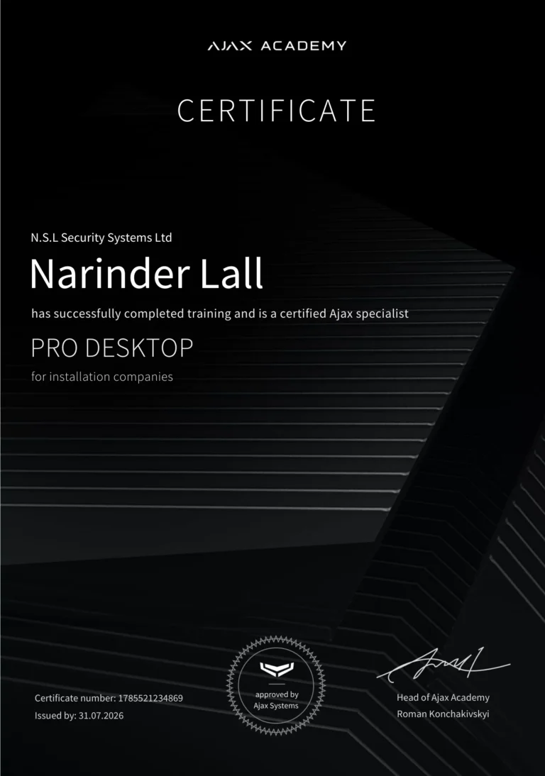 Ajax PRO Desktop Certificate 2026
