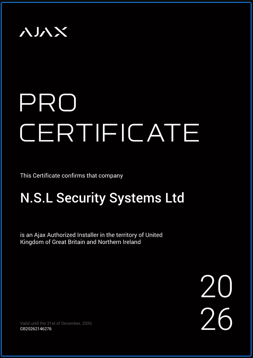 Certified Ajax Authorised Systems Installer NSL 2026